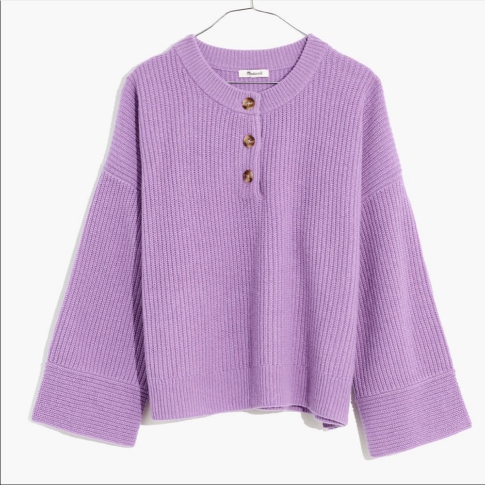 Madewell (Re)sourced Cashmere Ribbed Henley Sweater